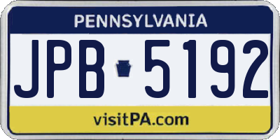 PA license plate JPB5192