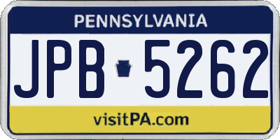 PA license plate JPB5262
