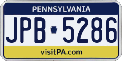PA license plate JPB5286