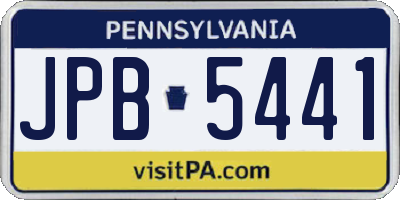 PA license plate JPB5441