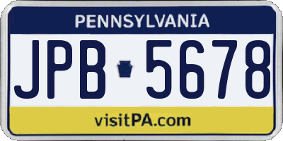 PA license plate JPB5678