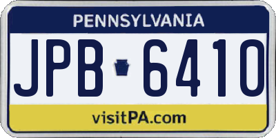 PA license plate JPB6410