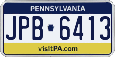 PA license plate JPB6413