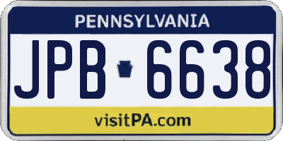 PA license plate JPB6638