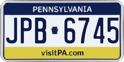 PA license plate JPB6745