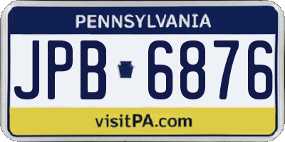 PA license plate JPB6876