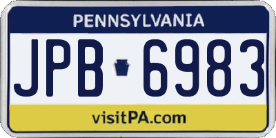 PA license plate JPB6983