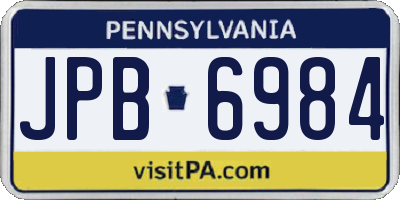 PA license plate JPB6984