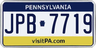 PA license plate JPB7719