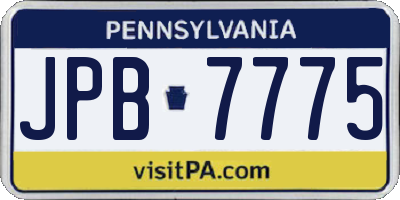 PA license plate JPB7775