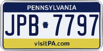 PA license plate JPB7797