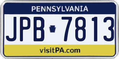 PA license plate JPB7813