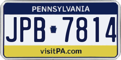 PA license plate JPB7814