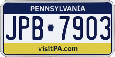 PA license plate JPB7903