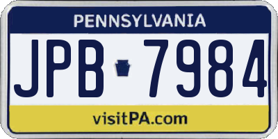 PA license plate JPB7984