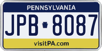 PA license plate JPB8087