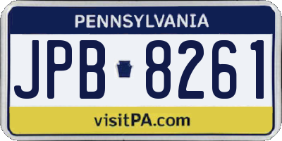 PA license plate JPB8261