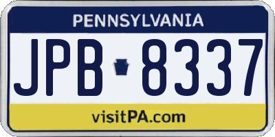 PA license plate JPB8337
