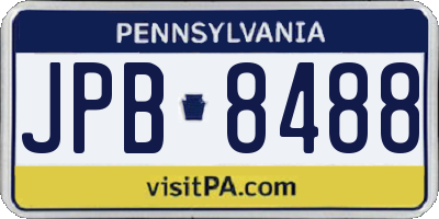 PA license plate JPB8488
