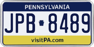 PA license plate JPB8489