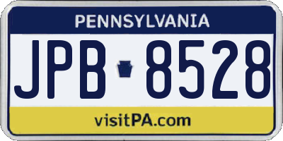 PA license plate JPB8528