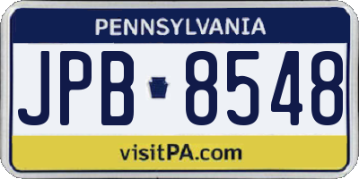 PA license plate JPB8548