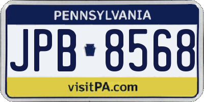 PA license plate JPB8568