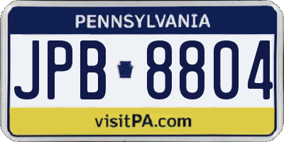 PA license plate JPB8804
