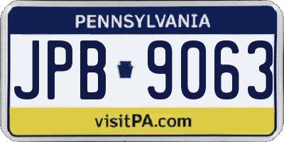 PA license plate JPB9063