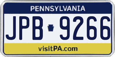 PA license plate JPB9266