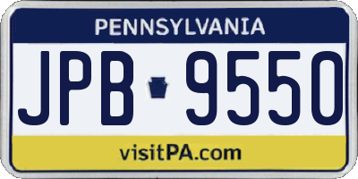 PA license plate JPB9550