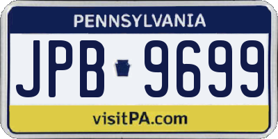 PA license plate JPB9699