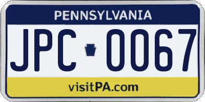 PA license plate JPC0067