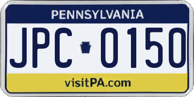 PA license plate JPC0150