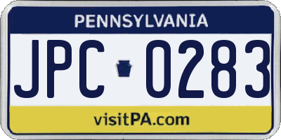 PA license plate JPC0283