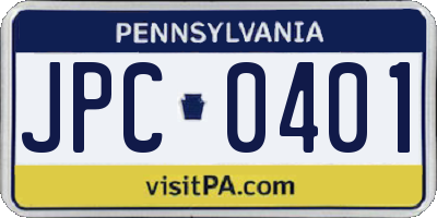 PA license plate JPC0401