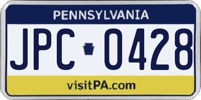 PA license plate JPC0428