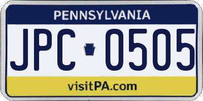 PA license plate JPC0505