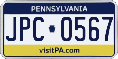 PA license plate JPC0567