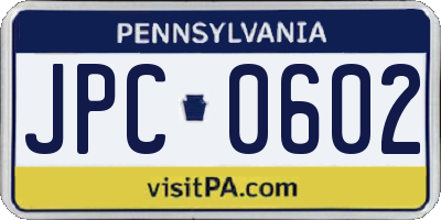 PA license plate JPC0602