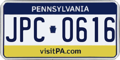 PA license plate JPC0616