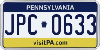 PA license plate JPC0633
