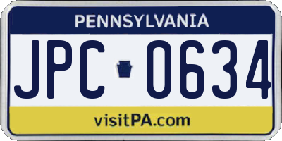 PA license plate JPC0634