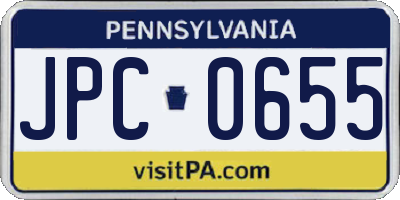PA license plate JPC0655