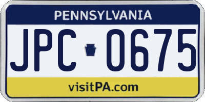 PA license plate JPC0675