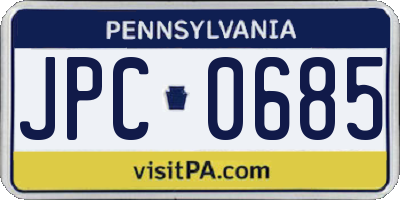 PA license plate JPC0685