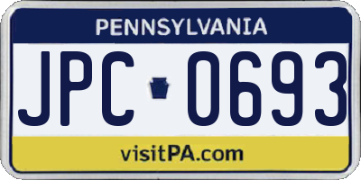 PA license plate JPC0693