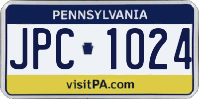 PA license plate JPC1024