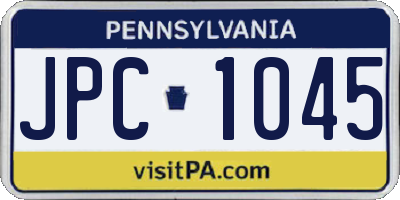 PA license plate JPC1045
