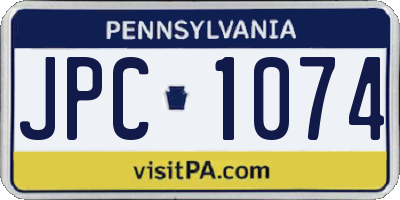 PA license plate JPC1074